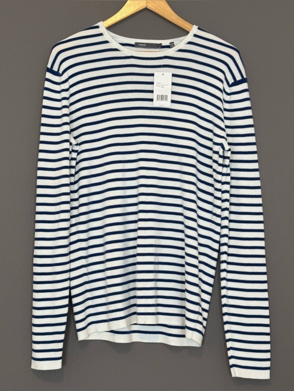 Vince Navy & Ivory Breton Nautical Stripe Knit Sweater Women’s Large NWT